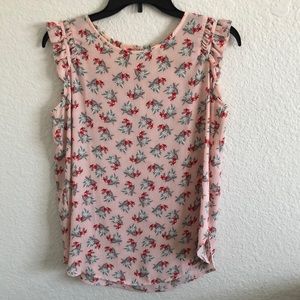 Loft women’s floral sleeveless blouse